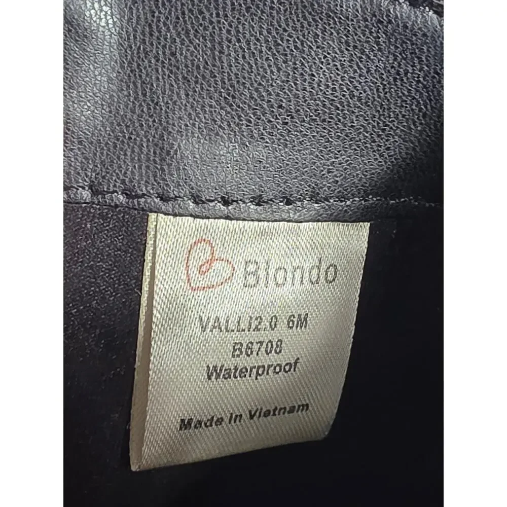 Blondo Waterproof Black  Ankle Boots Women's Size 6 SIde zip low heel booties